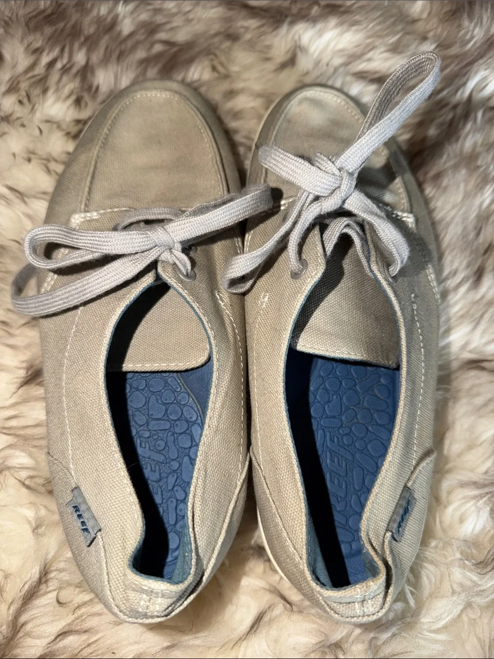 Reef deck hand boat Casual Canvas cushion pad Lace-Up Shoes sneaker Gray 8